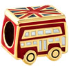 22K Cute Garnet Red London Double Decker Bus All Brand Gold Plated Beads Charms Bracelets