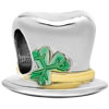 22K Clover Leprechaun Hat St Patrick Two Tone Plated Beads Charms Bracelets