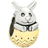 22K Cute Rabbit Easter Two Tone Plated Beads Charms Bracelets