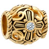 22K Apr Birthstone Clear White Crystal Diamond Accent Cross Gold Plated Be...