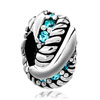 Aquamarine Blue Crystal Diamond Accent Silver Spacer Wheel Fit All Brands ...