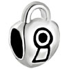 Heart Shape Lock With Love Silver Plated Beads Charms Bracelets