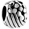 Flower And Stripes Silver Plated Beads Charms Bracelets