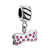 Pugster Pink Crystal Embeded Bone Dangle
