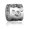 Clear Crystal Heart Love Wheel Spacer Silver Plated Beads Charms Bracelets