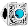 Square Surfacewith Turquoise Flower Triangle Side Silver Plated Beads Char...