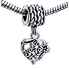Words Best Friend Heart Shape Dangle European Beads