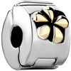 22K Gold Plated Flower Silver Clip Lock Stopper Beads Charms Bracelets