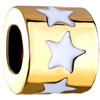 Golden White Drip Star Fit All Brands Gold Plated Beads Charms Bracelets
