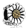Sunflower Two Tone Plated Beads Charms Bracelets