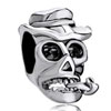 Evil Skull Silver Plated Beads Charms Bracelets