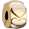 22K Gold Plated Silver Heart Circle Clip Lock Stopper All Brand Beads Charms Bracelets