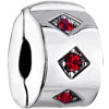 Silver Siam Crystal Clip Lock Stopper Beads Charms Bracelets