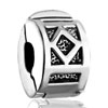 Silver Clip Lock Stopper Square Beads Charms Bracelets