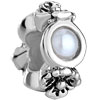 Flower Pearl Fit All Brands Silver Plated Beads Charms Bracelets