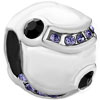 February Birthstone Purple Crystal Silver Plated Beads Charms Bracelets