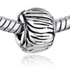 Round With Engraved Stripes Stopper 925 Sterling Silver Plated European Beads