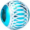 Blue Topaz White Stripes Aluminum Beads Charms Bracelets