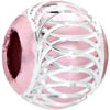 Light Pink White Stripes Aluminum All Brand Beads Charms Bracelets