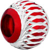 Deep Red Aluminum Fit All Brands Silver Plated Beads Charms Bracelets