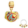 Yellow Heart With Blue Boat Love Gold Plated Beads Charms Bracelets