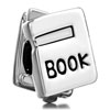 Book Shape Classic Silver Plated Beads Charms Bracelets