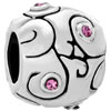 October Birthstone Silver Plated Beads Charms Bracelets