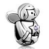 June Birthstone Light Amethyst Crystal  Boy  Angel  Silver  Plated  ... 