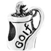 Golf Barrel Shape Silver Plated Beads Charms Bracelets