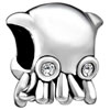 April Birthstone Octopus Silver Plated Beads Charms Bracelets