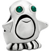 May Birthstone Penguin Silver Plated Beads Charms Bracelets