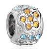 Jewelry November Birthstone Flowers Fit All Brands Silver Plated Beads Charms Bracelets
