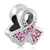 Breast Cancer Prevention Silver Plated Beads Charms Bracelets