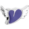 Heart With Wings Purple Euro Love Silver Plated Beads Charms Bracelets
