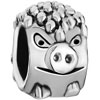 Cute Pig With Bumpy Dots Silver Plated Beads Charms Bracelets