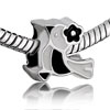 Lovely White And Black Bird Silver Plated Beads Charms Bracelets