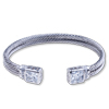 Crystal Square Head 925 Sterling Silver Bracelets