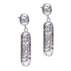 Dangle Long Silver Leaf Earrings