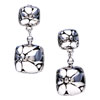 Dangle Silver Flower Earrings
