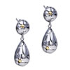 Dangle Flower And Leaf 925 Sterling Silver Golden Earrings