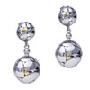 925 Sterling Silver Ball With Petals Two Tone Dangle Earrings