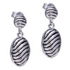 Oval Worm 925 Sterling Silver Earrings
