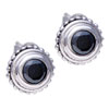 Round Black Crystal 925 Sterling Silver Earrings