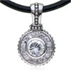 Round Crystal 925 Sterling Silver Pendant
