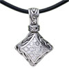 Square Crystal 925 Sterling Silver  Pendant 