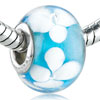 White  Four   Leaf   Clover  Murano Glass European Beads