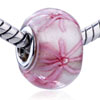 Pink Flower Ella Murano Glass European Beads