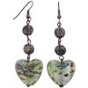 Murano Glass Heart Light Green Glass Earrings