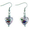 Pink Heart Murano Glass Earrings