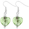 Murano Glass Light Green Heart Earrings